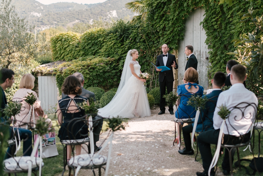intimate wedding ceremony at Villa Grenache