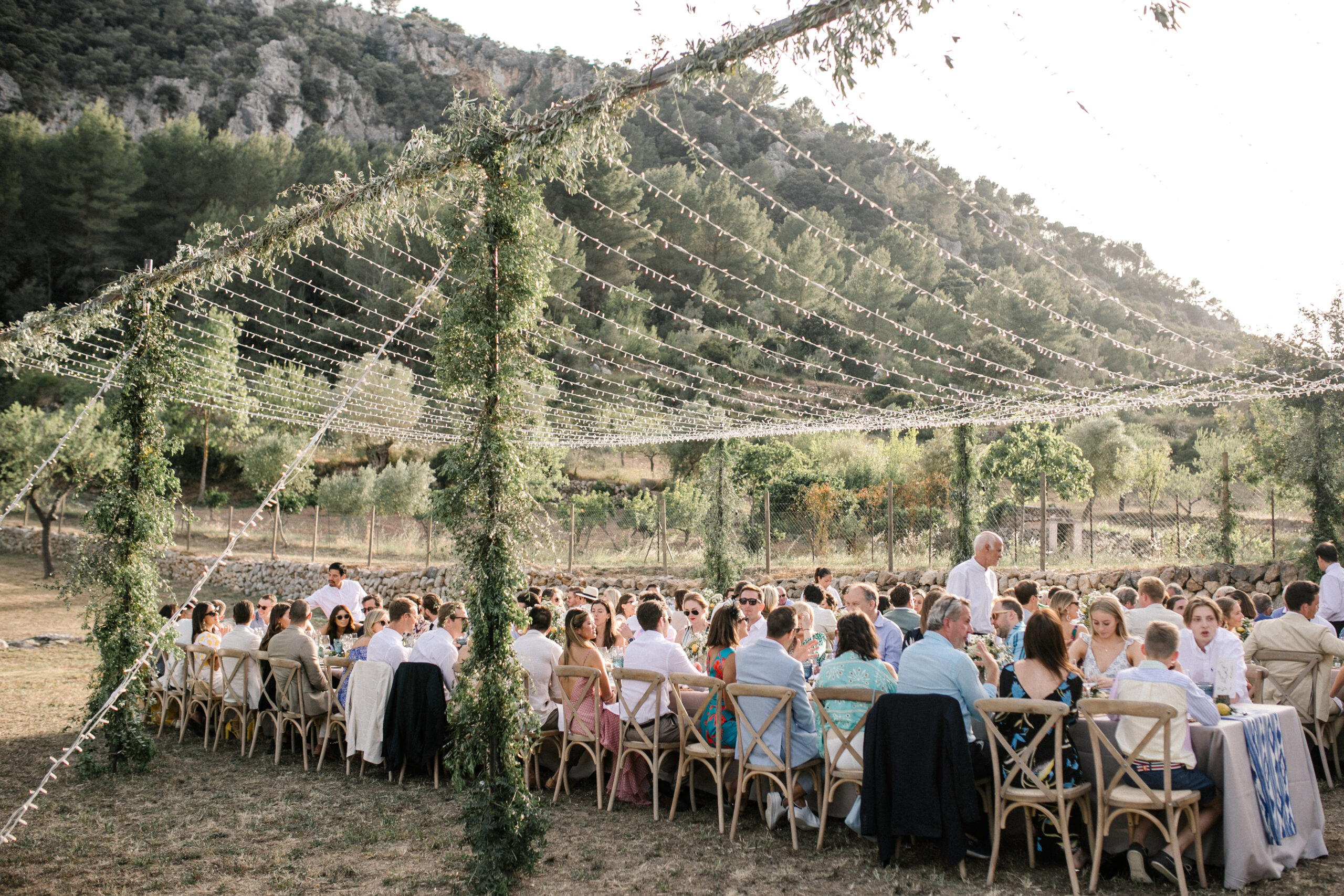 Finca Wedding Reception Table Set up in Mallorca