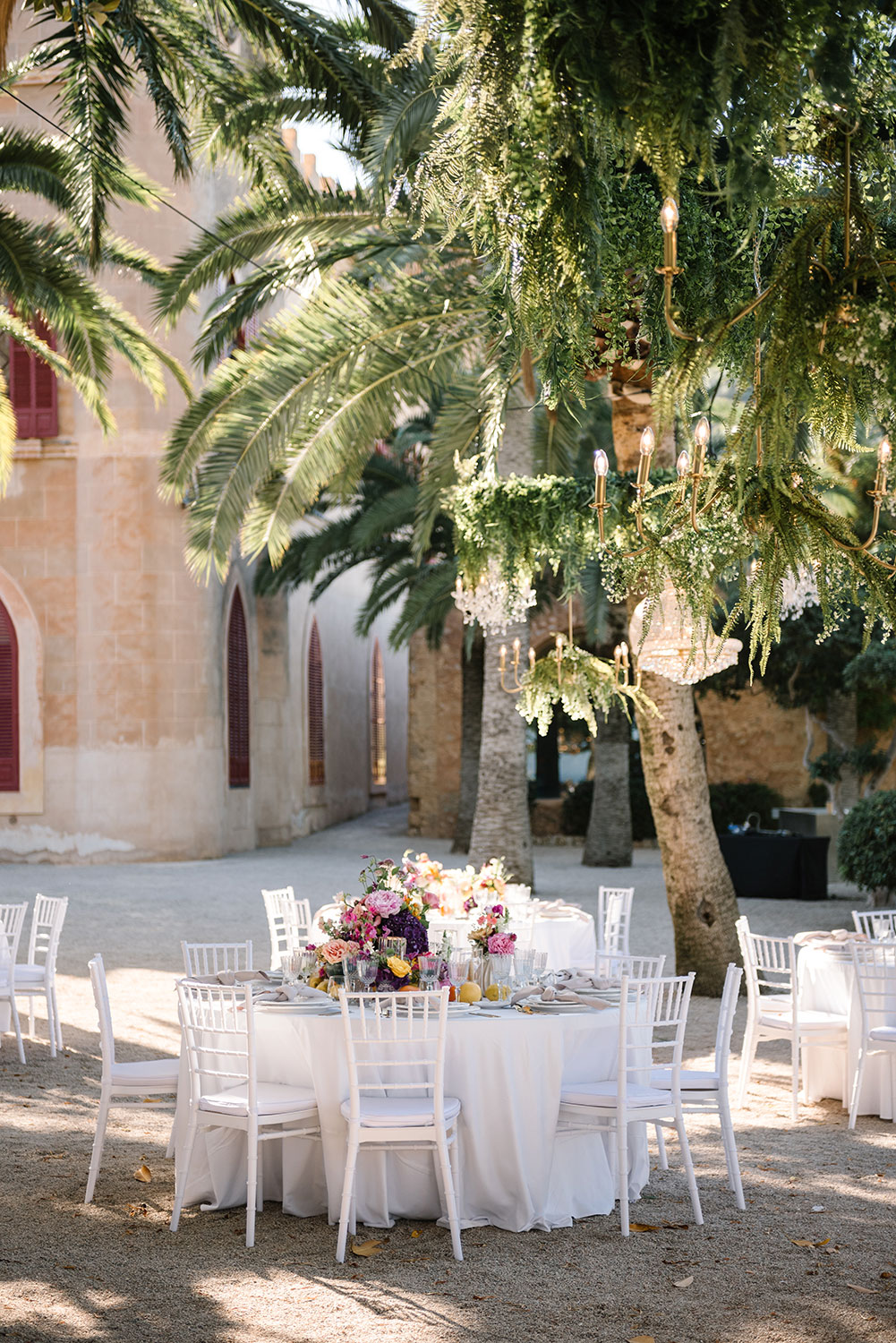 luxury wedding reception at venue bendinat castle in mallorca