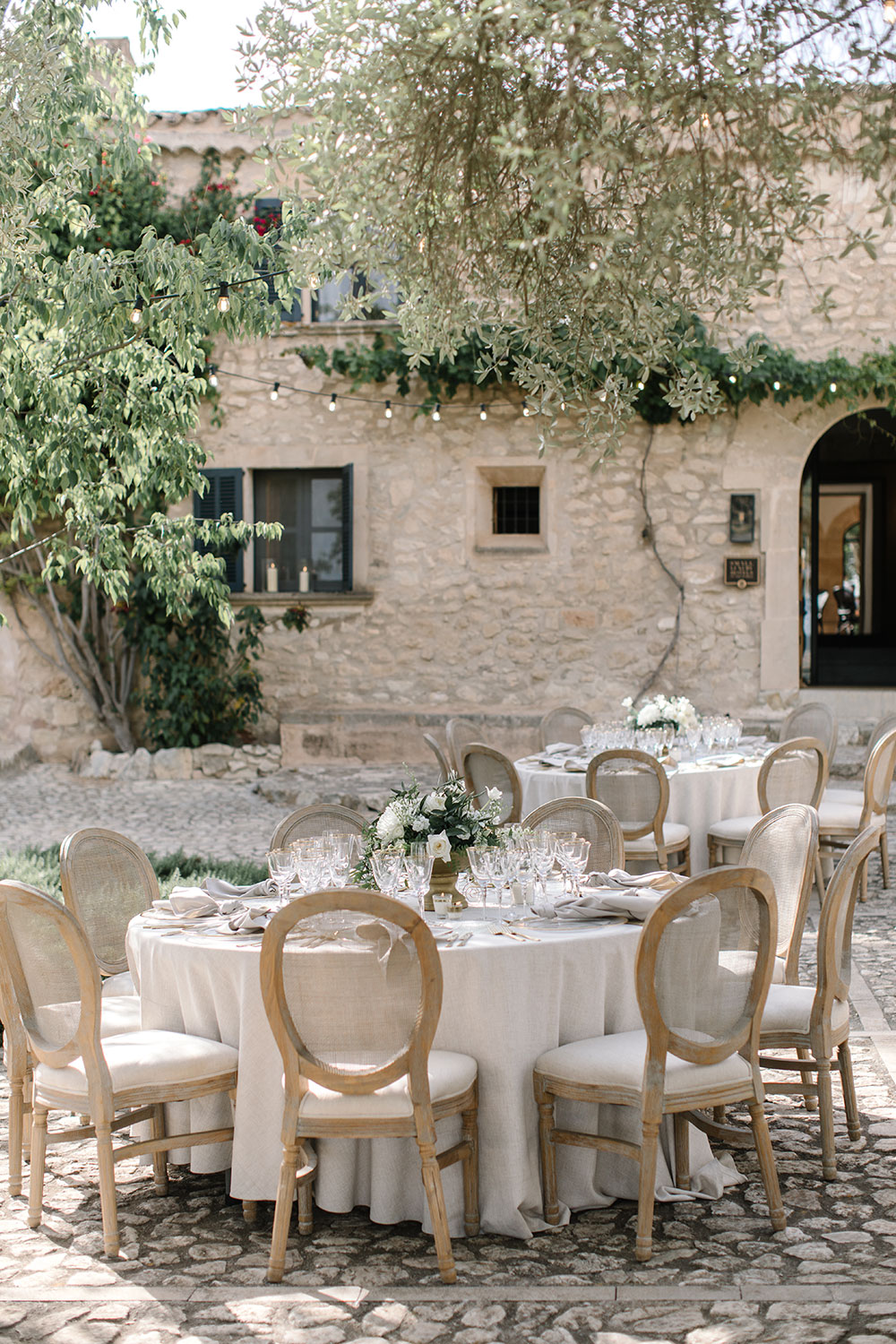 reception at luxury wedding venue finca serena in mallorca